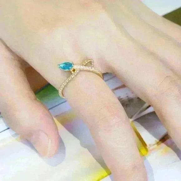 💎Unique Asymmetric Design 10k Gold Ring Plain Ring, GPMB1505 - Picture 3 of 5